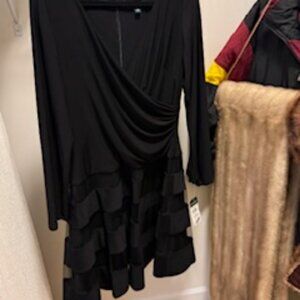 Ralph Lauren Black Dress (NWT) and Crepe Skirting, Size 12